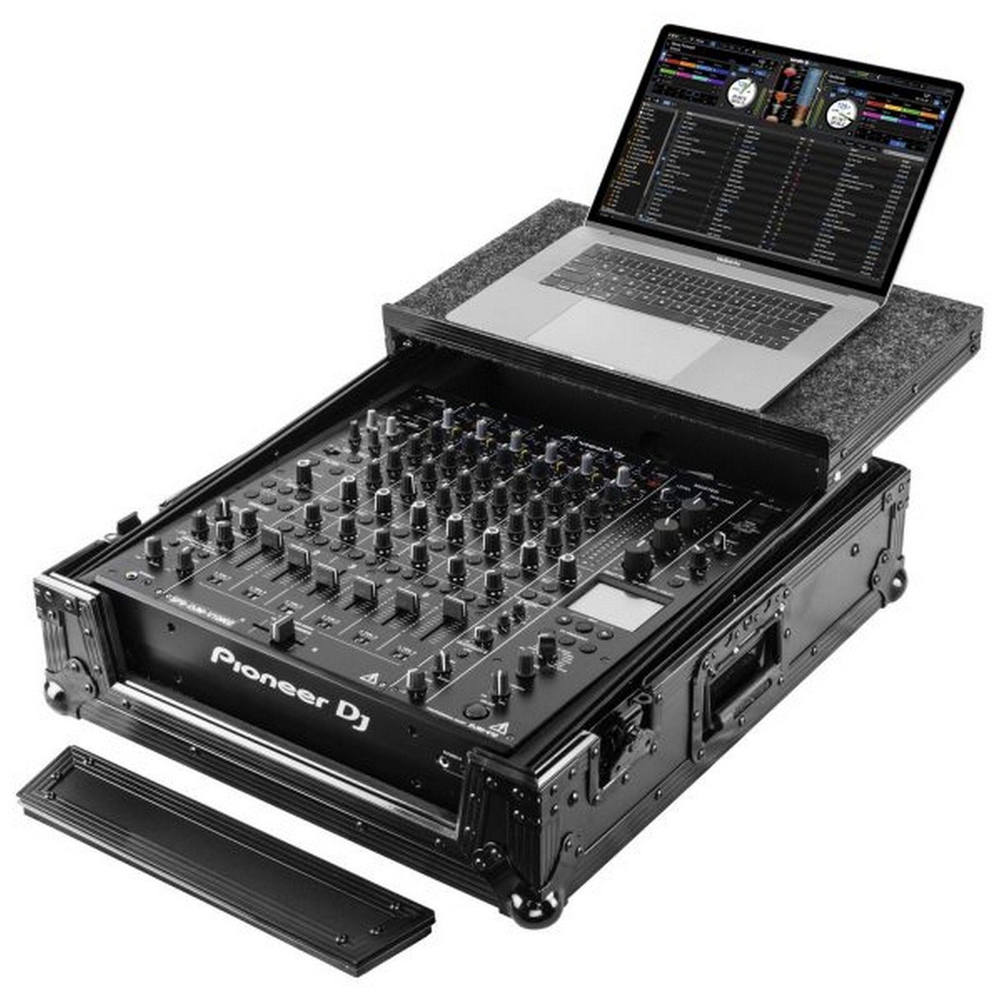  Odyssey ATA Flight Case In Black With Glide Laptop Platform For Pioneer DJM-V10(Odyssey Fzgsdjmv10bl Ata Flight Case In Black With Glide Laptop Platform For Pioneer Djm V10)