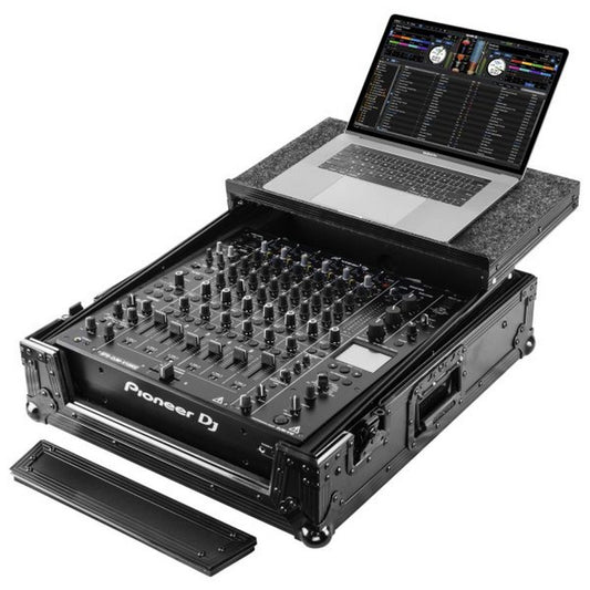  Odyssey ATA Flight Case In Black With Glide Laptop Platform For Pioneer DJM-V10(Odyssey Fzgsdjmv10bl Ata Flight Case In Black With Glide Laptop Platform For Pioneer Djm V10)