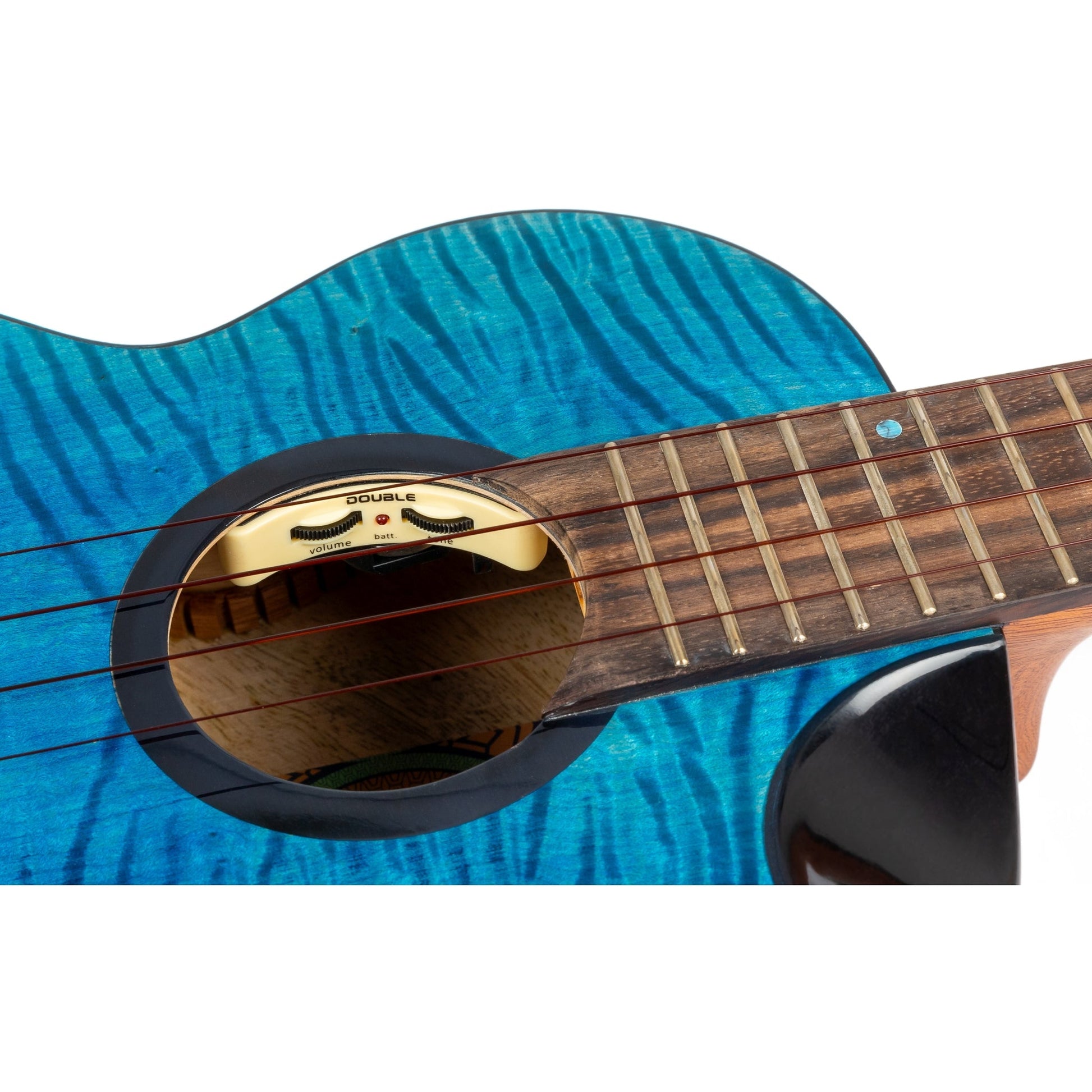  Flight Comet EQ-A Tenor Solid Flamed Maple Rosewood Ukulele, Blue(Flight Comet Eq A Tenor Solid Flamed Maple Rosewood Ukulele Blue)
