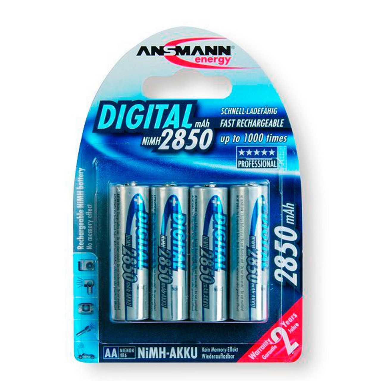  Ansmann 5035092 Mignon 2850mAH AA Rechargeable Batteries 4 Pack(Ansmann 5035092 Mignon 2850mah Aa Rechargeable Batteries 4 Pack)