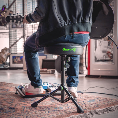  Gravity FD SEAT 1 Round Musicians Stool Foldable, Adjustable Height (Used)(Gravity Fd Seat 1 Round Musicians Stool Foldable Adjustable Height Used)