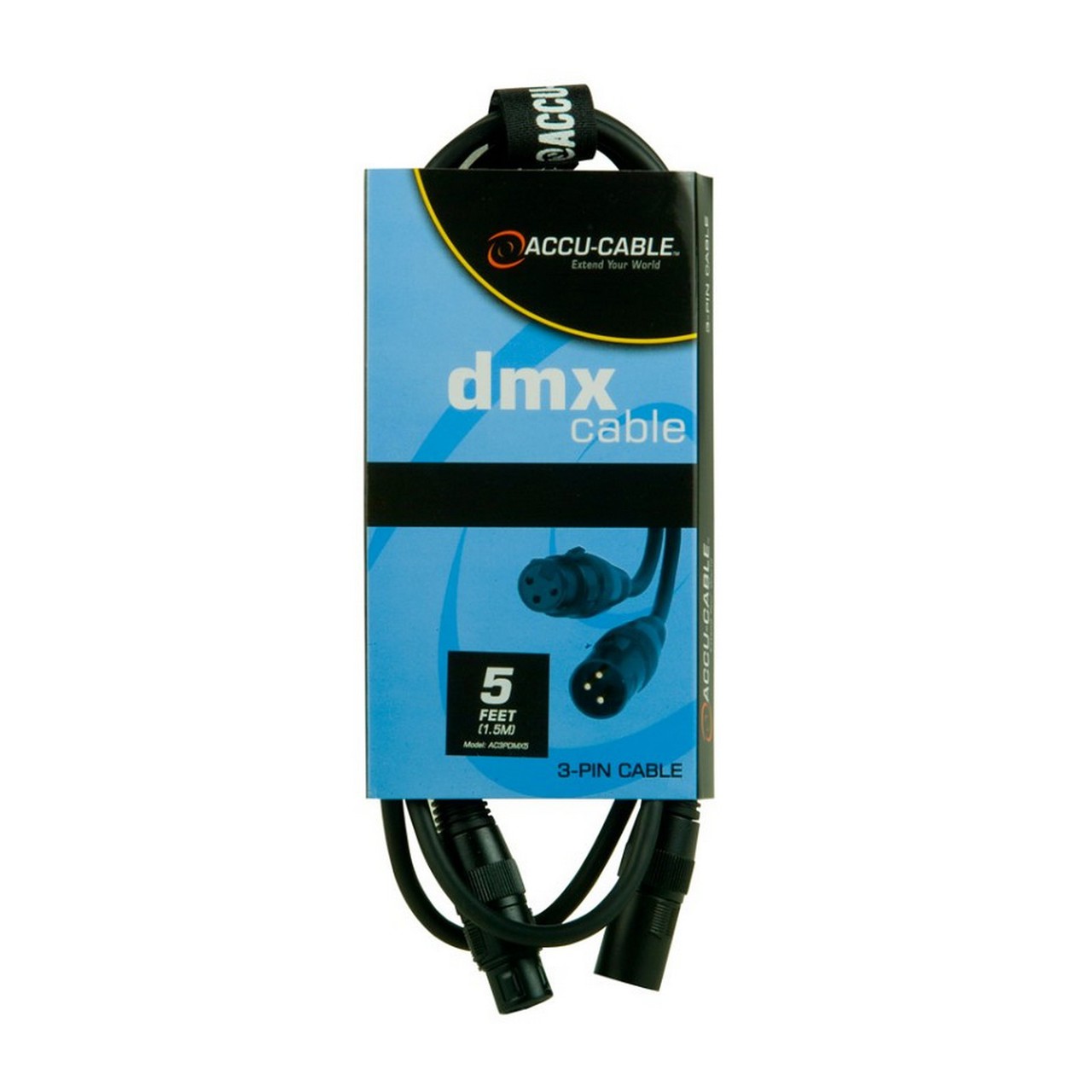  Accu Cable AC3PDMX5 5ft 3 Pin DMX Cable(Accu Cable Ac3pdmx5 5ft 3 Pin Dmx Cable)