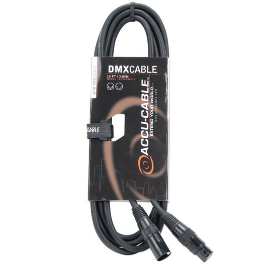  Accu Cable AC5PDMX10 10-Foot 5-Pin Male To 5-Pin Female DMX Cable(Accu Cable Ac5pdmx10 10 Foot 5 Pin Male To 5 Pin Female Dmx Cable)