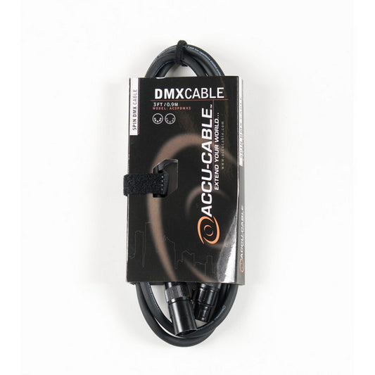  Accu Cable AC5PDMX3 3-Foot 5-Pin Male To 5-Pin Female DMX Cable(Accu Cable Ac5pdmx3 3 Foot 5 Pin Male To 5 Pin Female Dmx Cable)