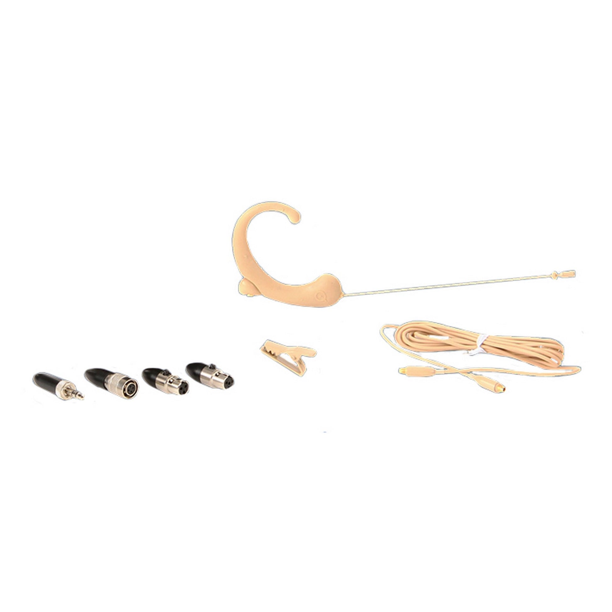  Que Audio DA12BE/Bundle Single Ear Headworn Omnidirectional Microphone Bundle, Beige(Que Audio Da12be Bundle Single Ear Headworn Omnidirectional Microphone Bundle Beige)