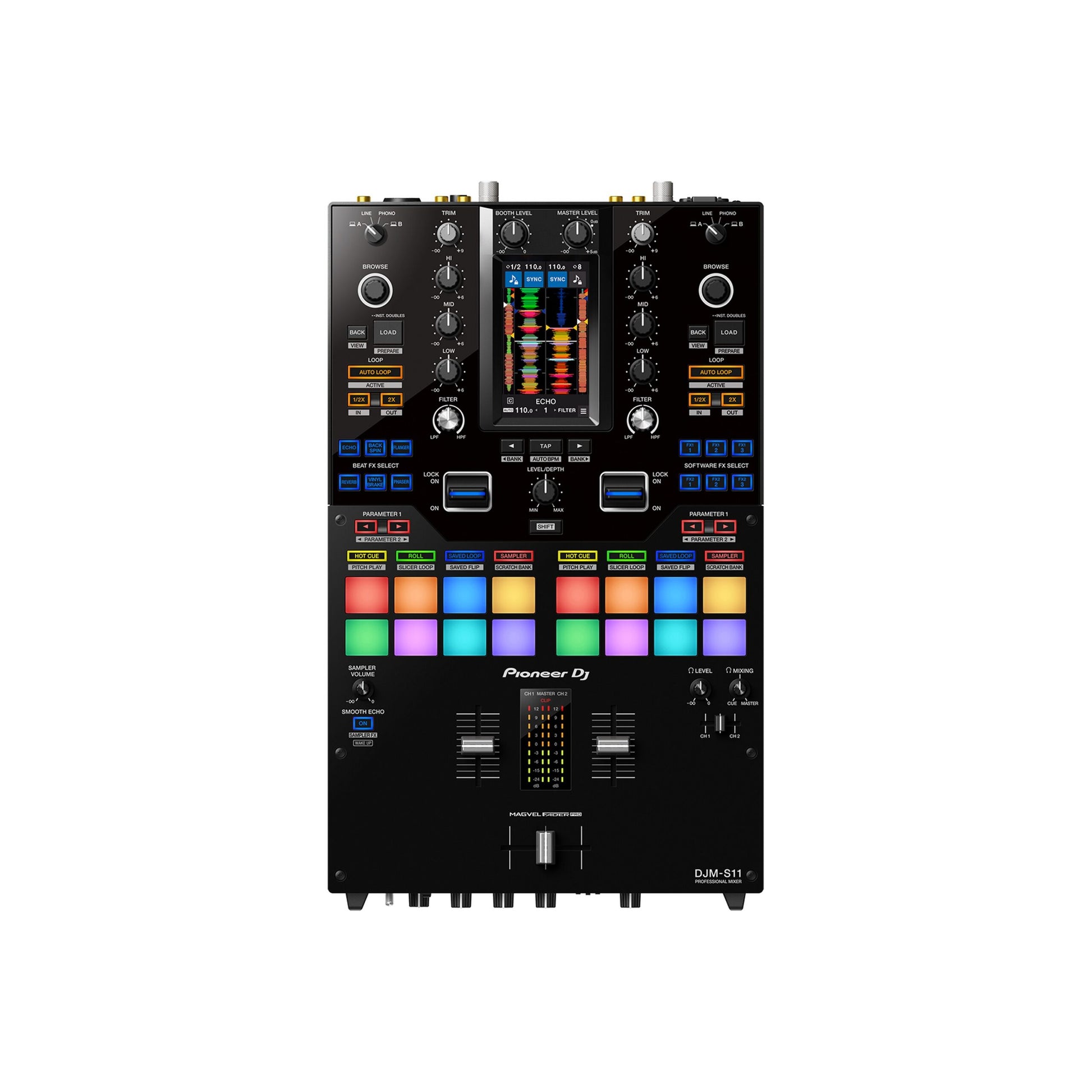  Pioneer DJ DJM-S11 Professional Scratch Style 2-Channel DJ Mixer, Black(Pioneer Dj Djm S11 Professional Scratch Style 2 Channel Dj Mixer Black)