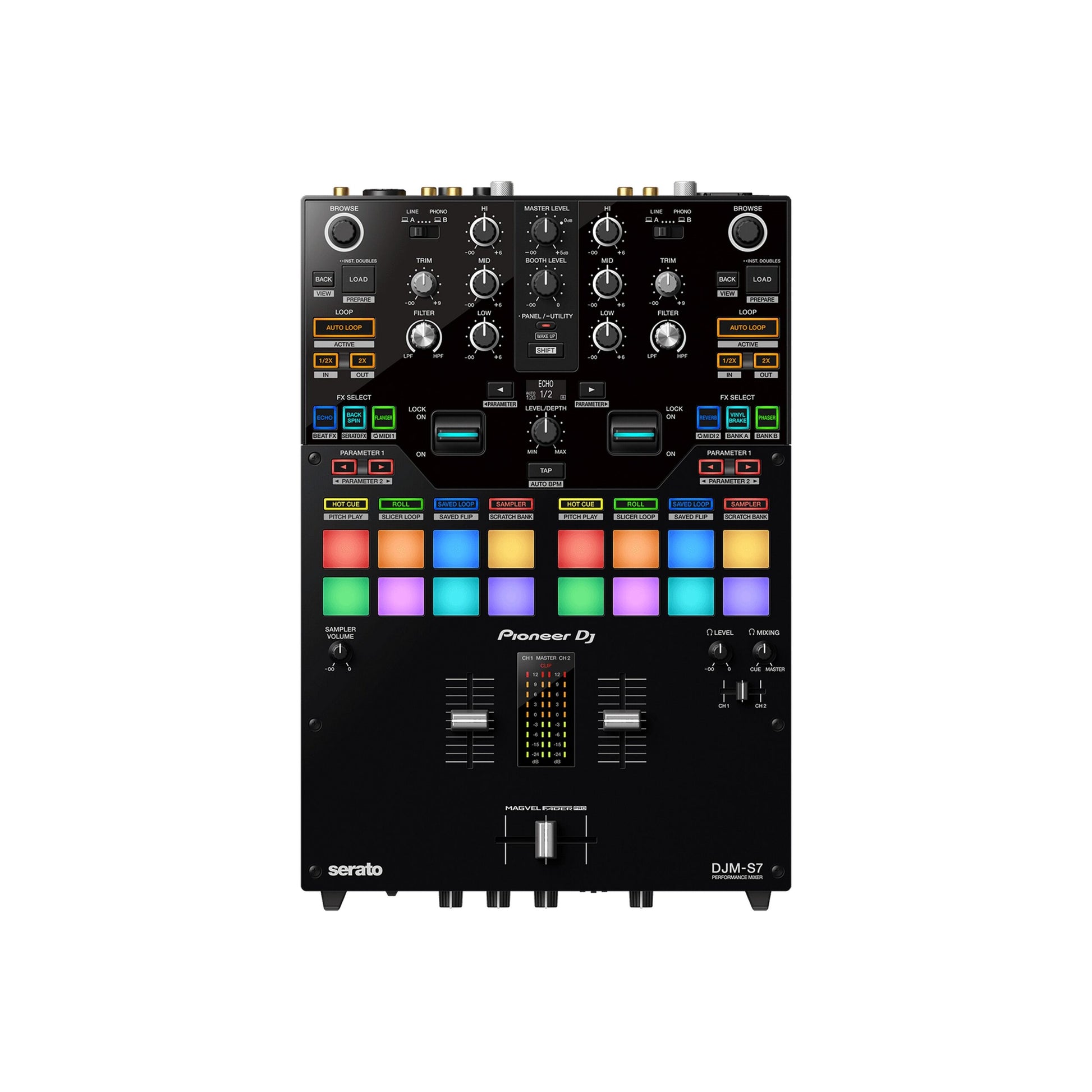  Pioneer DJ DJM-S7 Scratch-Style 2-Channel DJ Mixer, Black(Pioneer Dj Djm S7 Scratch Style 2 Channel Dj Mixer Black)