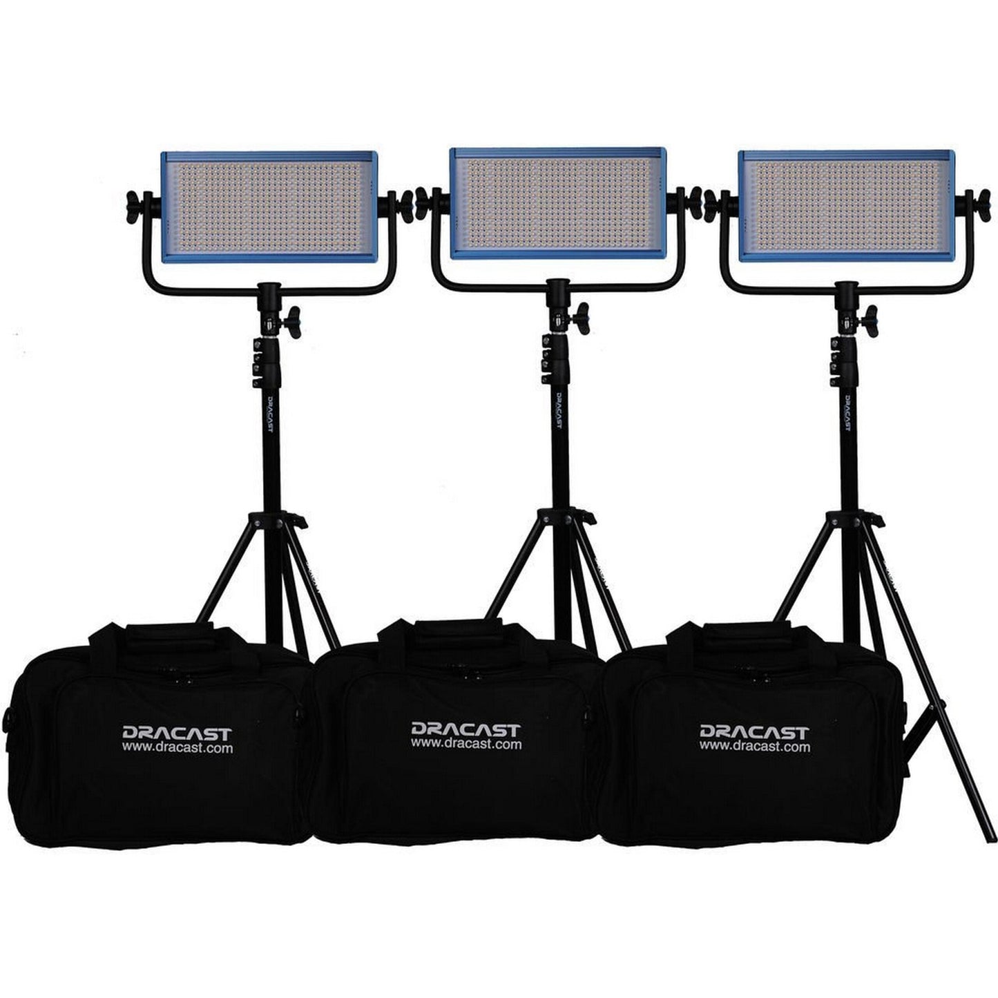  Dracast DRLK3X500DVQ LED500 Pro Series Daylight 3 Light Kit With V-Mount Battery Plates(Dracast Drlk3x500dvq Led500 Pro Series Daylight 3 Light Kit With V Mount Battery Plates)