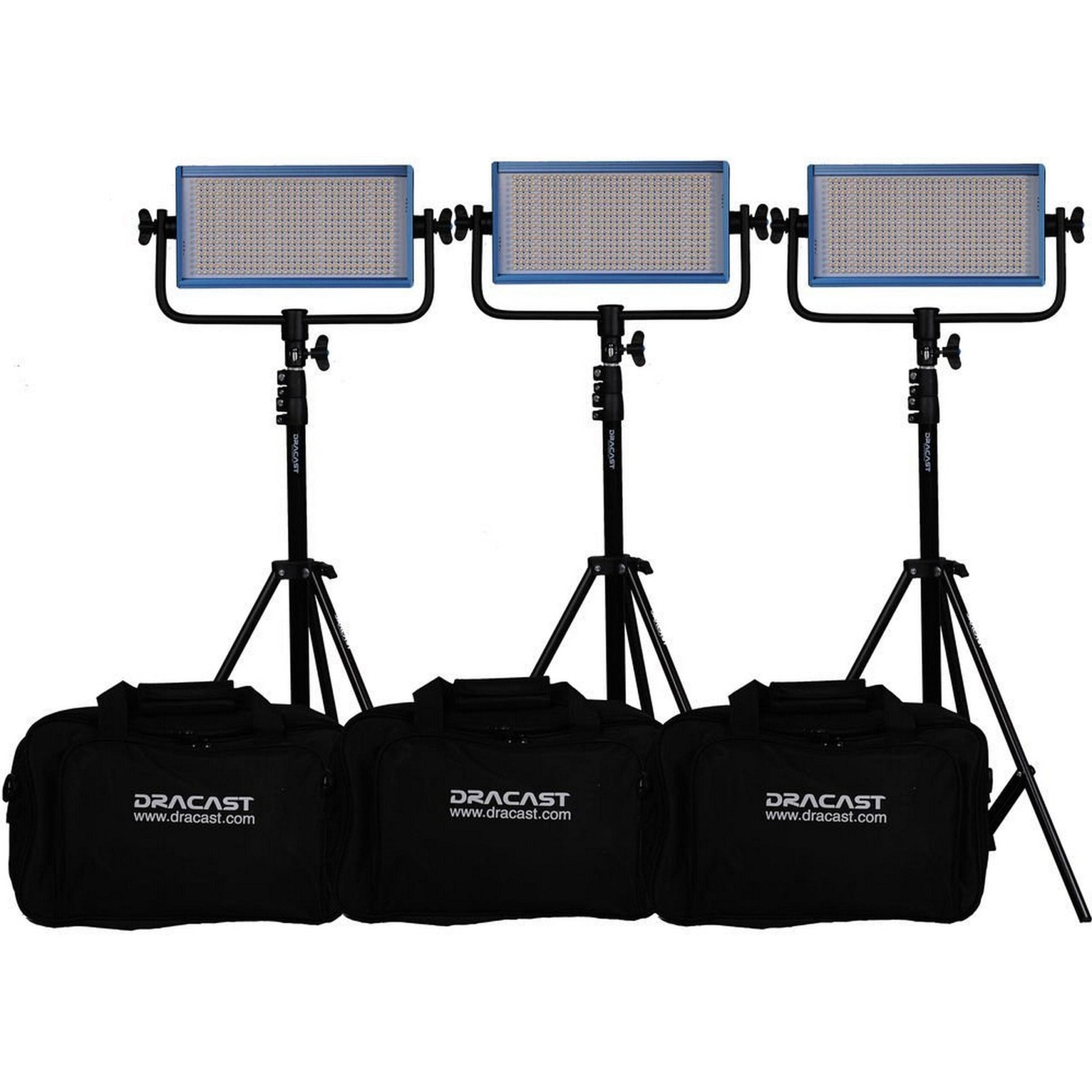 Dracast DRLK3X500DVQ LED500 Pro Series Daylight 3 Light Kit With V-Mount Battery Plates(Dracast Drlk3x500dvq Led500 Pro Series Daylight 3 Light Kit With V Mount Battery Plates)