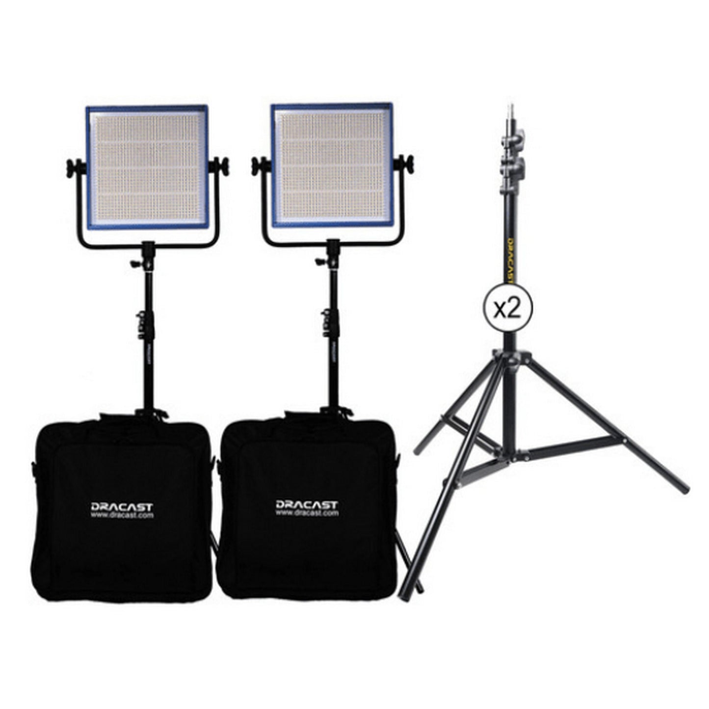  Dracast DRPL1000D2KSK LED1000 Plus Series Daylight 2 Light Kit With V-Mount And Gold Mount Battery Plates And Light Stands(Dracast Drpl1000d2ksk Led1000 Plus Series Daylight 2 Light Kit With V Mount And Gold Mount Battery Plates And Light Stands)