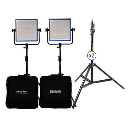  Dracast DRPL1000D2KSK LED1000 Plus Series Daylight 2 Light Kit With V-Mount And Gold Mount Battery Plates And Light Stands(Dracast Drpl1000d2ksk Led1000 Plus Series Daylight 2 Light Kit With V Mount And Gold Mount Battery Plates And Light Stands)