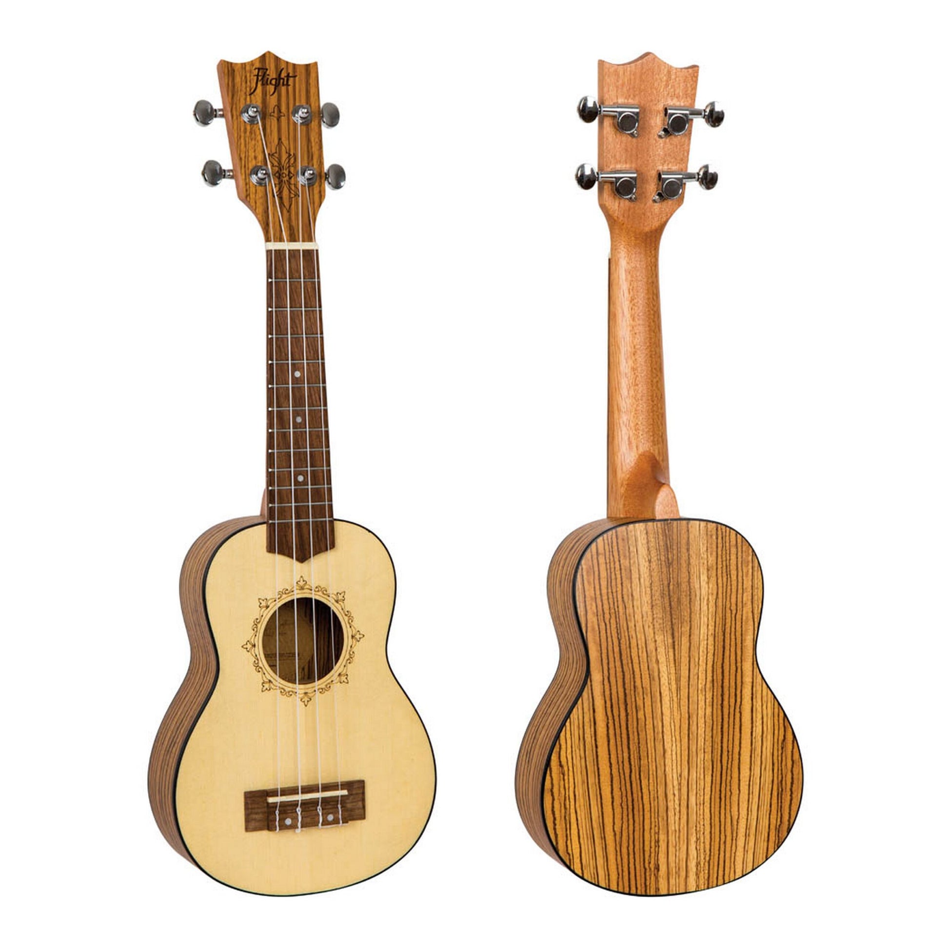  Flight DUS320SP/ZEB Spruce And Zebrawood Soprano Ukulele(Flight Dus320sp Zeb Spruce And Zebrawood Soprano Ukulele)