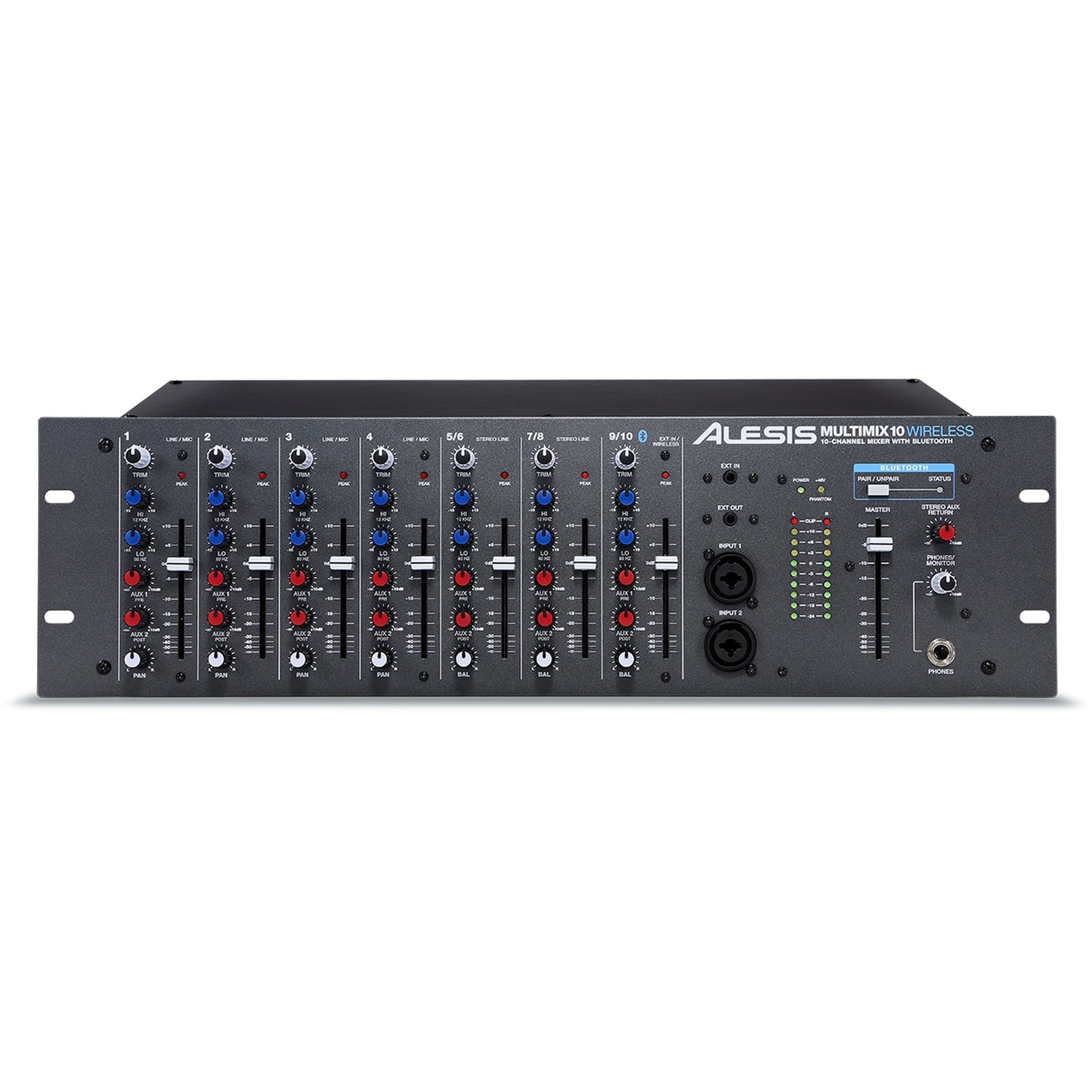  Alesis MultiMix 10 10-Channel Rackmount Mixer With Bluetooth(Alesis Multimix 10 10 Channel Rackmount Mixer With Bluetooth)