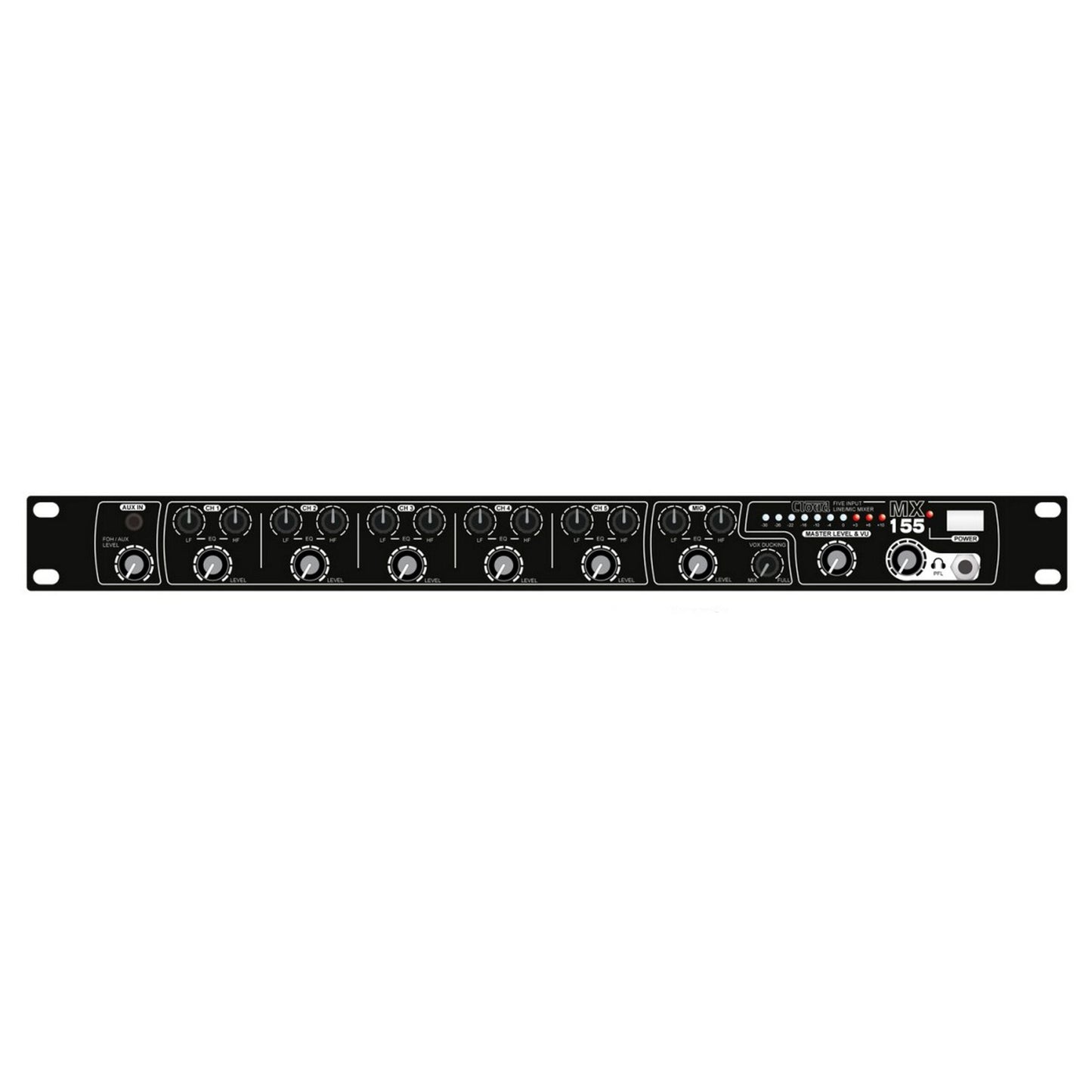  Cloud Electronics MX155 1U 7-Channel Mic/Line Mixer(Cloud Electronics Mx155 1u 7 Channel Mic Line Mixer)