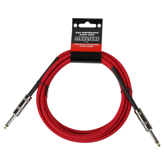  Strukture SC10RD 10-Foot Instrument Cable, 6mm Woven, Red(Strukture Sc10rd 10 Foot Instrument Cable 6mm Woven Red)