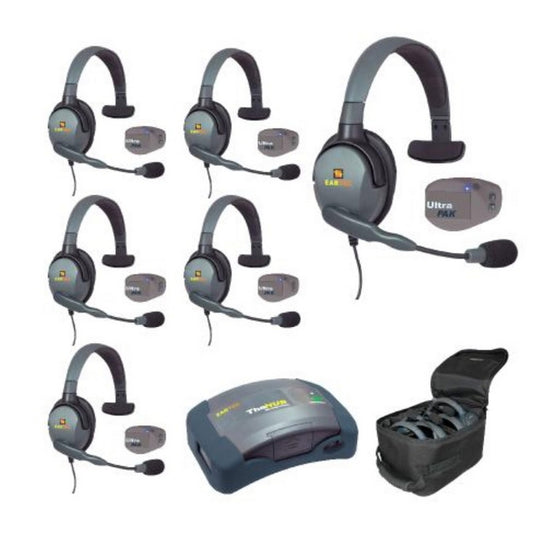  Eartec UPMX4GS6 6-Person Full Duplex Wireless Intercom With 6 UltraPAK And Max4G Single Headsets(Eartec Upmx4gs6 6 Person Full Duplex Wireless Intercom With 6 Ultrapak And Max4g Single Headsets)