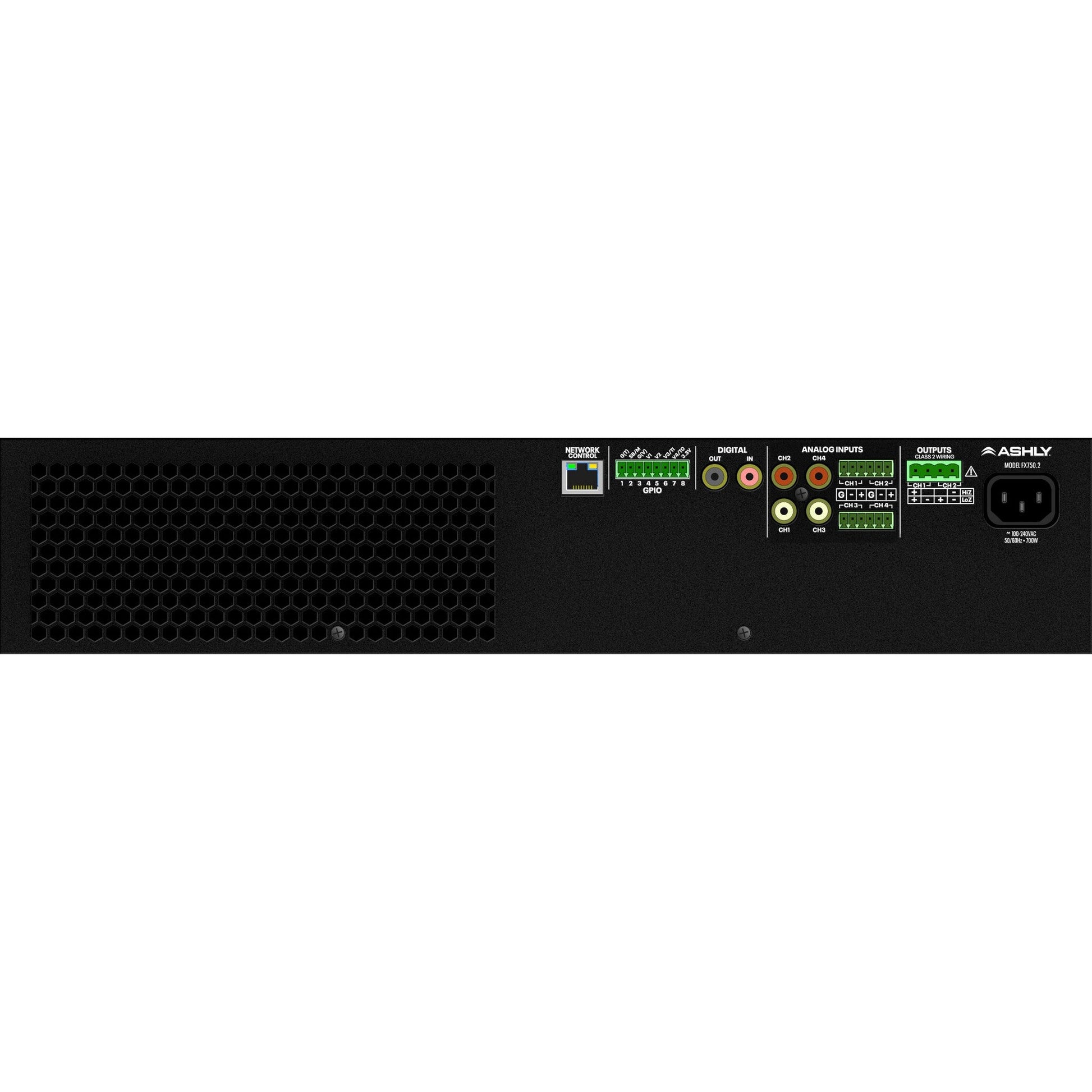 Ashly FX750.2 3,000W 2-Channel DSP Power Amplifier(Ashly Fx7502 3000w 2 Channel Dsp Power Amplifier)