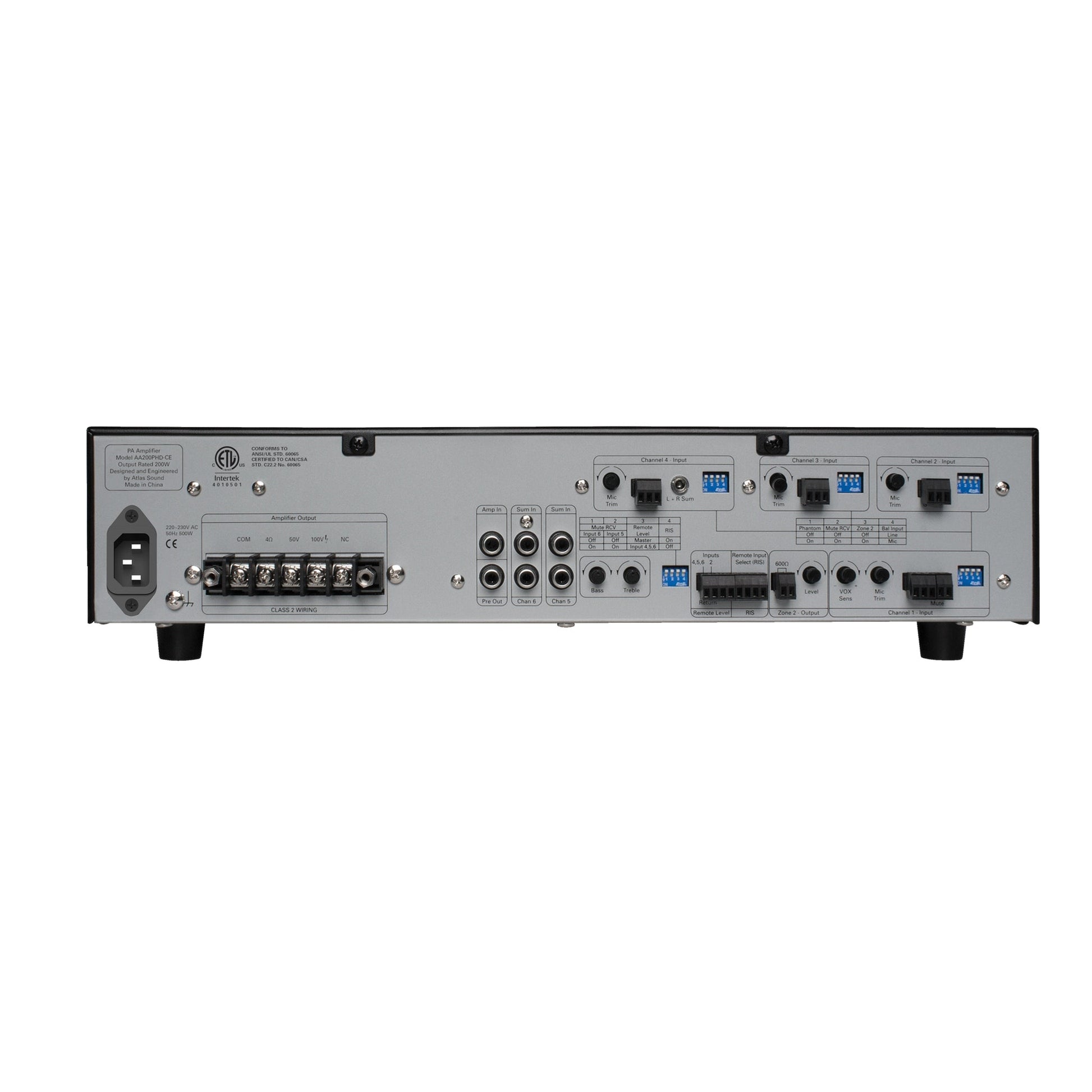  AtlasIED AA200PHD‑CE 200W Mixer Amplifier With PHD Diagnostics(Atlasied Aa200phd Ce 200w Mixer Amplifier With Phd Diagnostics)