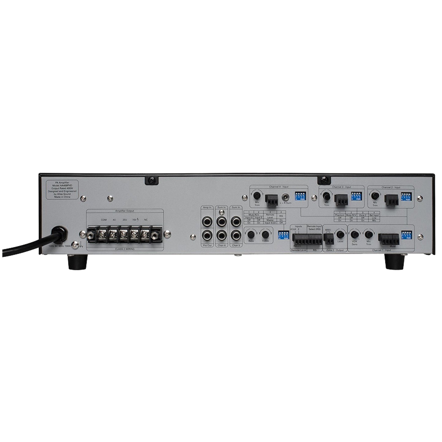  AtlasIED AA400PHD 400W 6‑Input Mixer Amplifier With Push‑Here Diagnostics(Atlasied Aa400phd 400w 6 Input Mixer Amplifier With Push Here Diagnostics)