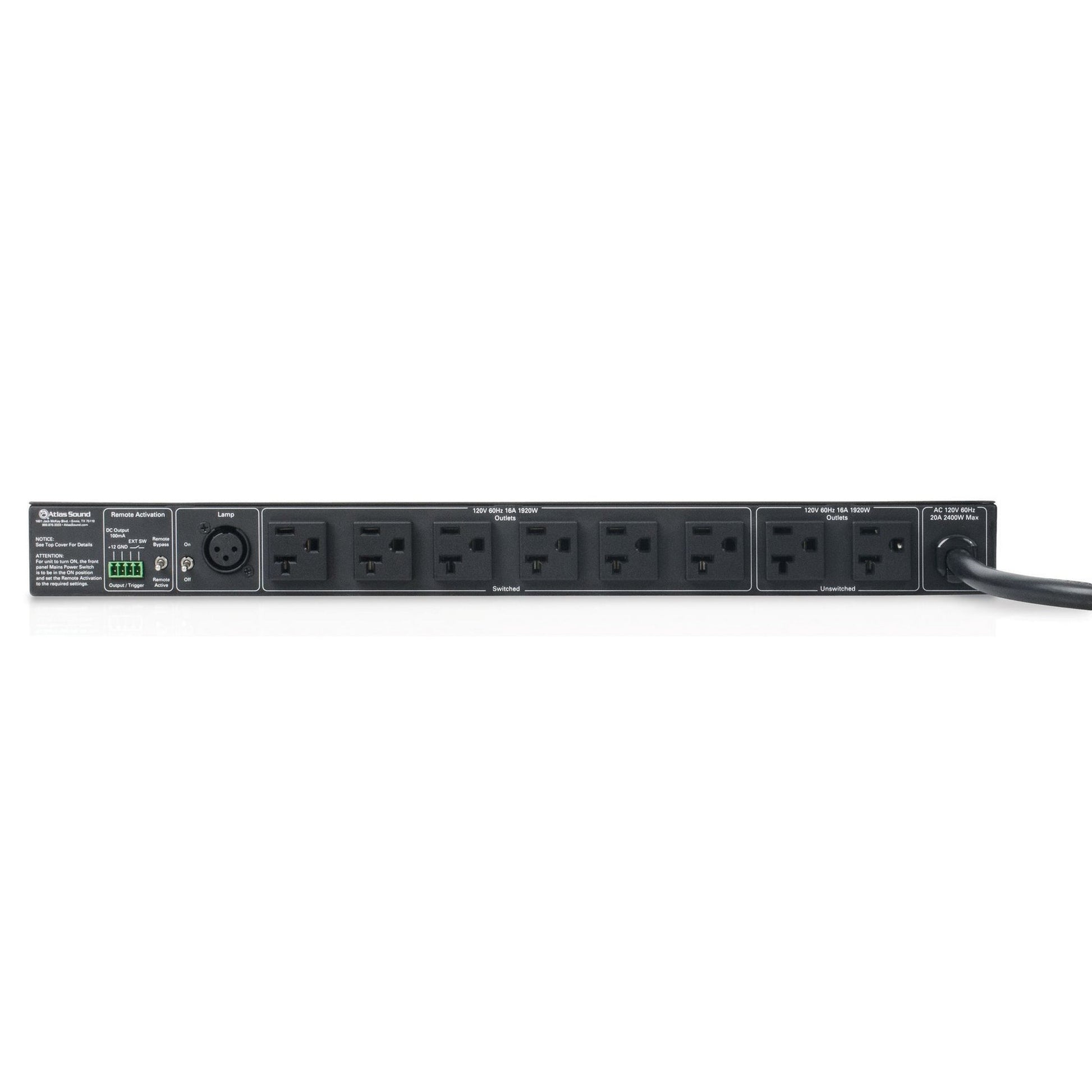  AtlasIED AP-S20RT 20A Power Conditioner And Distribution Unit With Remote Activation(Atlasied Ap S20rt 20a Power Conditioner And Distribution Unit With Remote Activation)