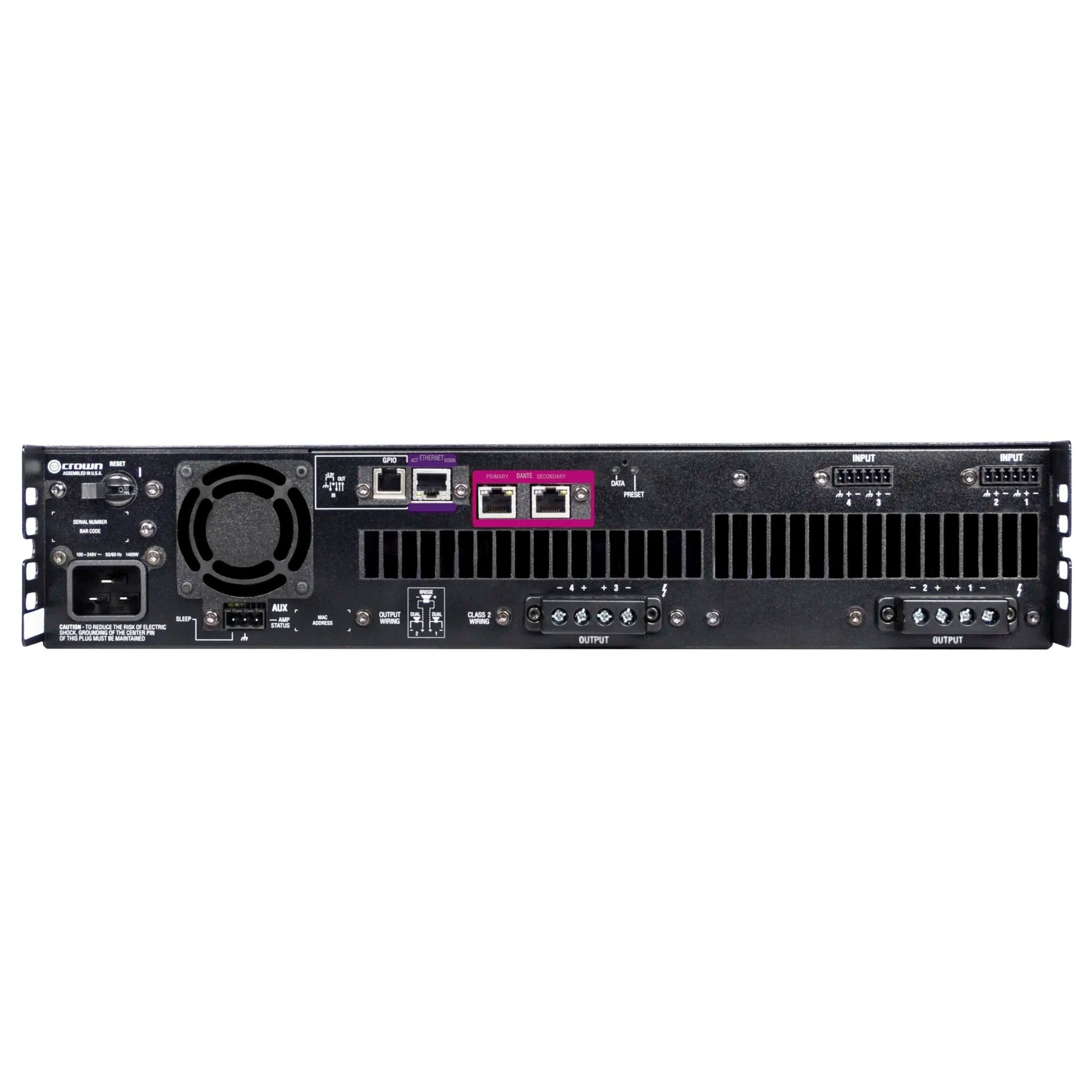  Crown DCi4x1250DA 1250W 4-Channel Power Amplifier With Dante(Crown Dci4x1250da 1250w 4 Channel Power Amplifier With Dante)