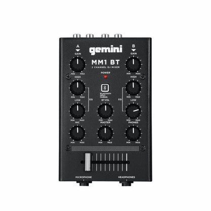  Gemini MM1BT 2 Channel DJ Mixer With Bluetooth Input(Gemini Mm1bt 2 Channel Dj Mixer With Bluetooth Input)
