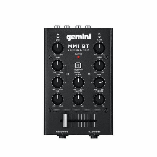  Gemini MM1BT 2 Channel DJ Mixer With Bluetooth Input(Gemini Mm1bt 2 Channel Dj Mixer With Bluetooth Input)