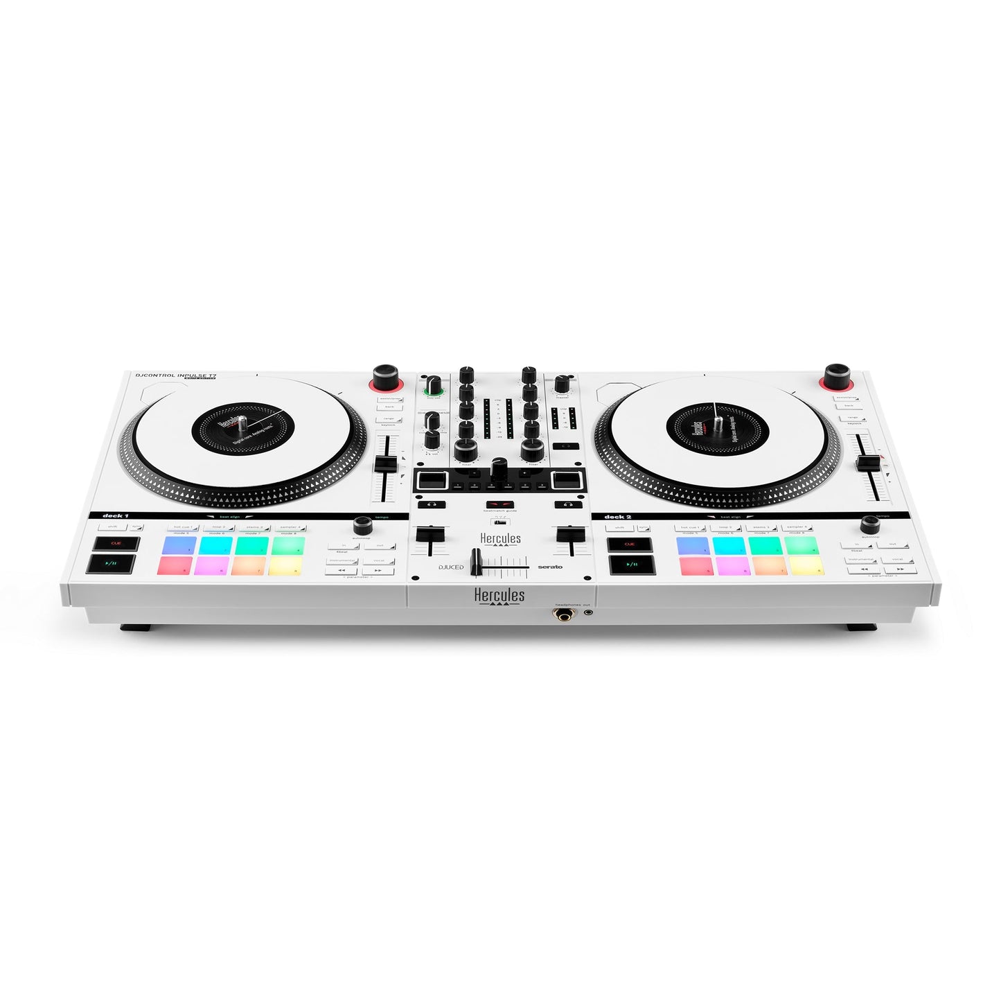  Hercules DJ Control Inpulse T7 2-Deck DJ Controller, White(Hercules Djcontrol Inpulse T7 White Edition Motorized Dj Controller)