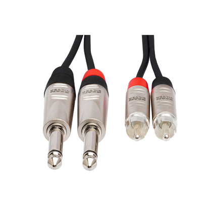  Hosa HPR-015X2 Dual REAN 1/4-Inch TS To RCA Pro Stereo Interconnect Cable, 15-Feet(Hosa Hpr 015x2 Dual Rean 1 4 Inch Ts To Rca Pro Stereo Interconnect Cable 15 Feet)