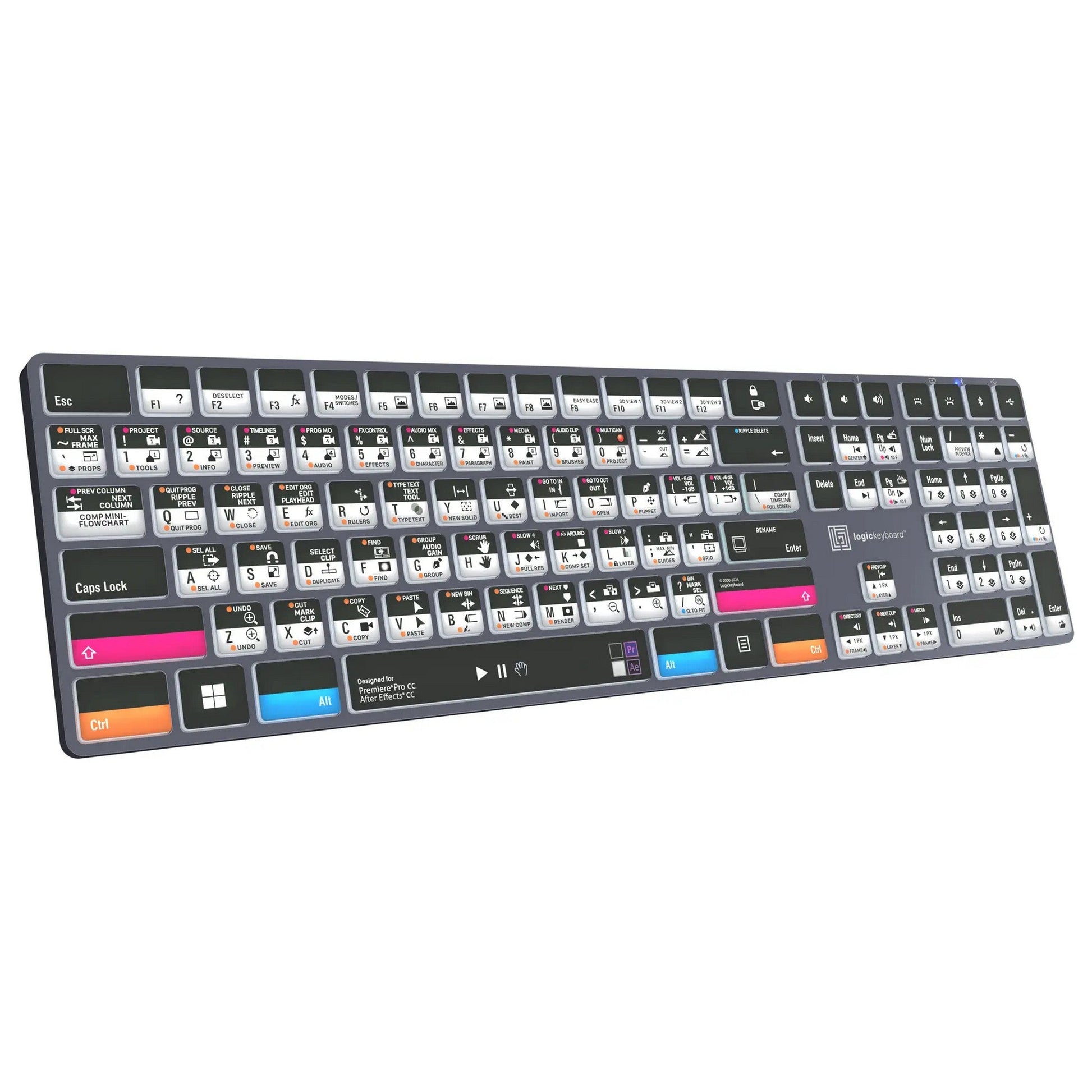  Logickeyboard TITAN Wireless Backlit Keyboard For Premiere Pro/After Effects, PC, US Windows(Logickeyboard Titan Wireless Backlit Keyboard For Premiere Pro After Effects Pc Us Windows)