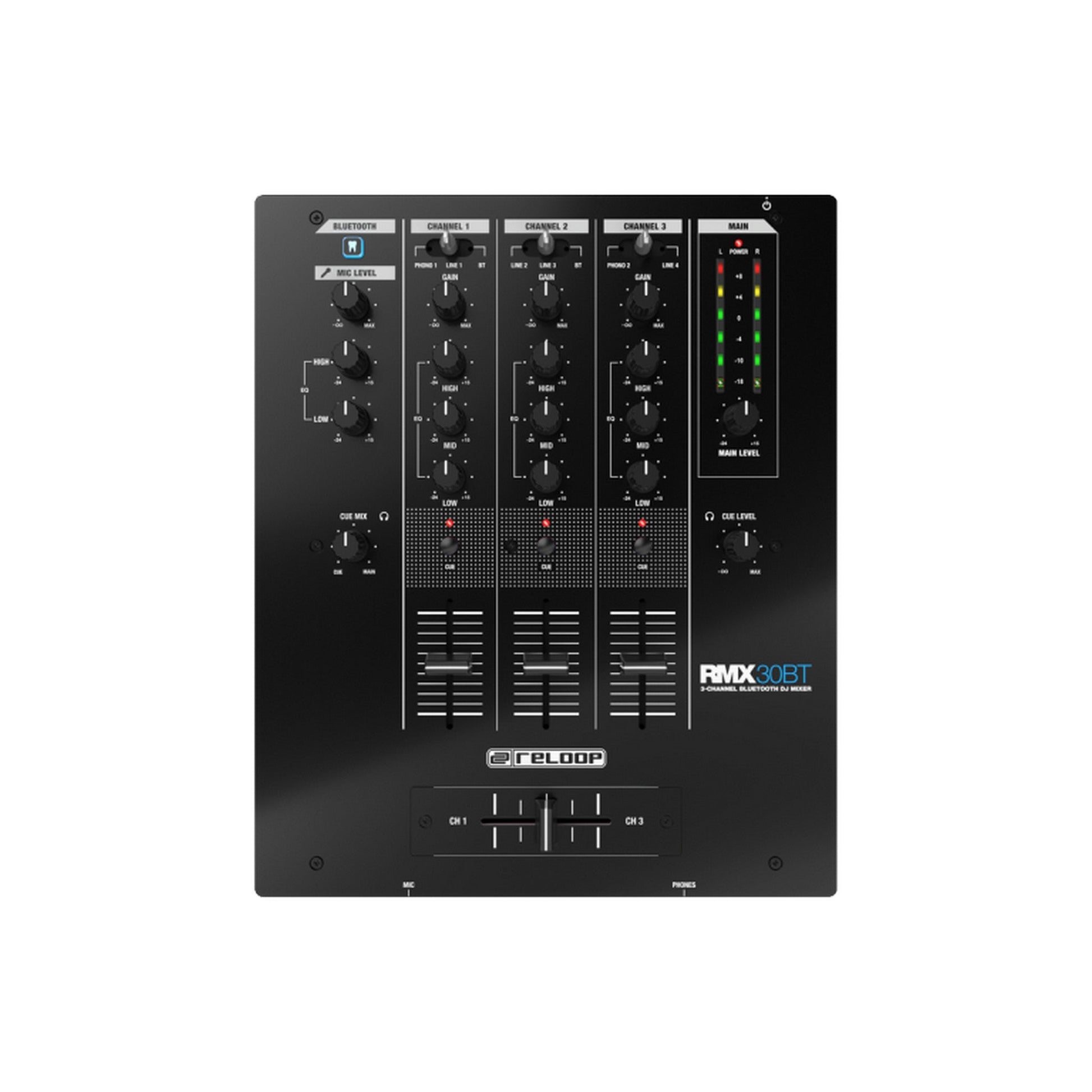  Reloop RMX-30 BT 3-Channel Bluetooth DJ Mixer(Reloop Rmx 30 Bt 3 Channel Bluetooth Dj Mixer)