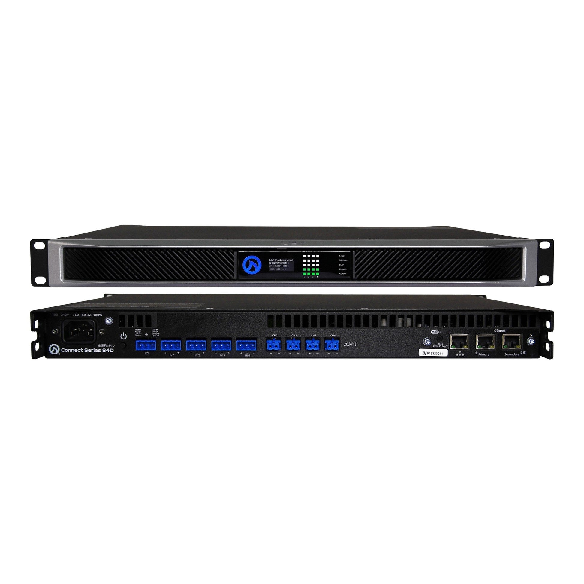  LEA Professional Connect 84D 4-Channel 80W Power Amplifier With Dante(Lea Professional Connect 84d 4 Channel 80w Power Amplifier With Dante)
