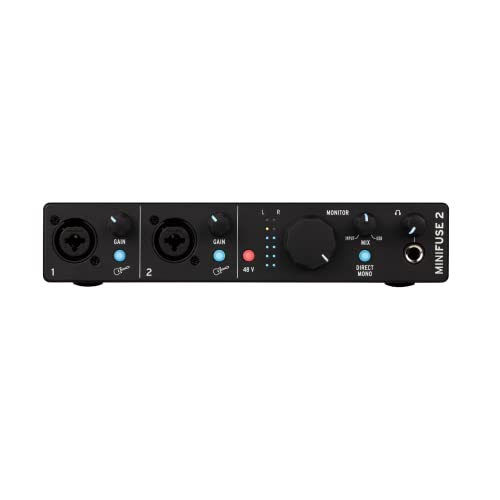  Arturia MiniFuse 2 USB-C Audio Interface, Black(Arturia Minifuse 2 Usb C Audio Interface Black)