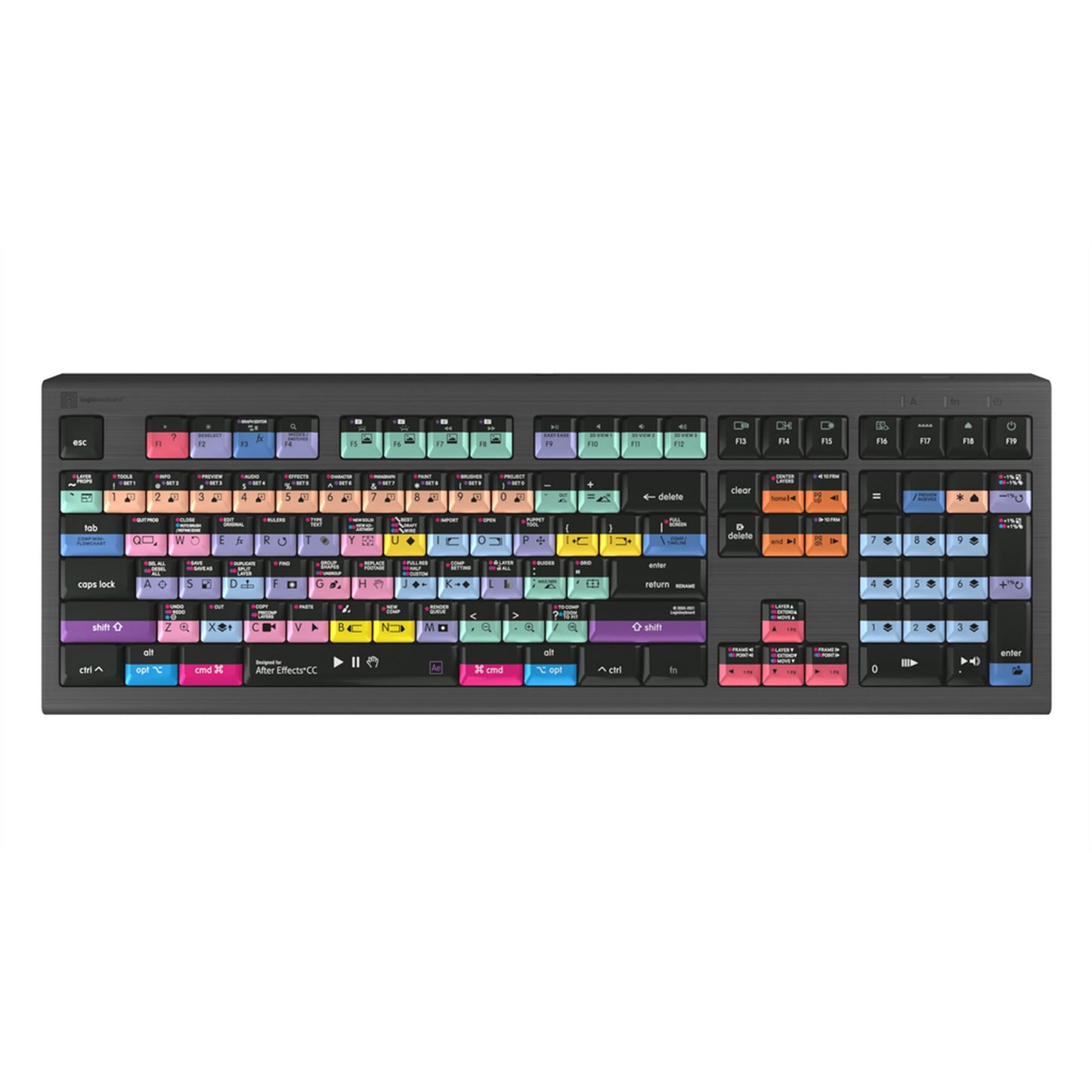 Logickeyboard Adobe After Effects CC MAC Astra 2 Backlit Shortcut Keyboard(Logickeyboard Lkb Aecc A2m Us Adobe After Effects Cc Mac Astra 2 Backlit Shortcut Keyboard)