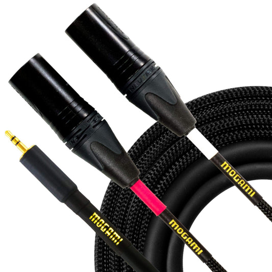  Mogami GOLD 3.5 2 XLRM 3.5 TRS To Dual XLR Male Cable(Mogami Gold 3 5 2 Xlrm 03 3 Feet 3 5 Trs To Dual Xlr Male Cable)