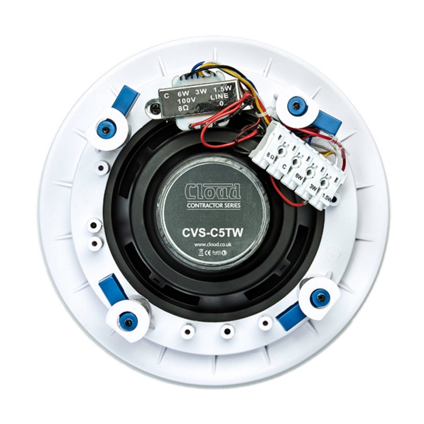 Cloud Electronics CVS-C5TW 5-1/4 Inch Dual Cone Open Back Ceiling Speaker, White, Single Unit(Cloud Electronics Cvs C5tw 5 1 4 Inch Dual Cone Open Back Ceiling Speaker White Single Unit)