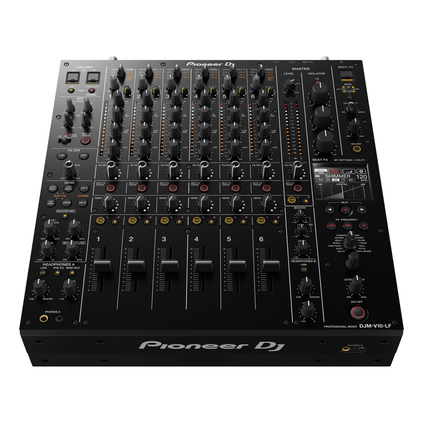 Pioneer DJ DJM-V10-LF 6-Channel Professional DJ Mixer With Long Faders(Pioneer Dj Djm V10 Lf Creative Style 6 Channel Mixer With Long Fader)