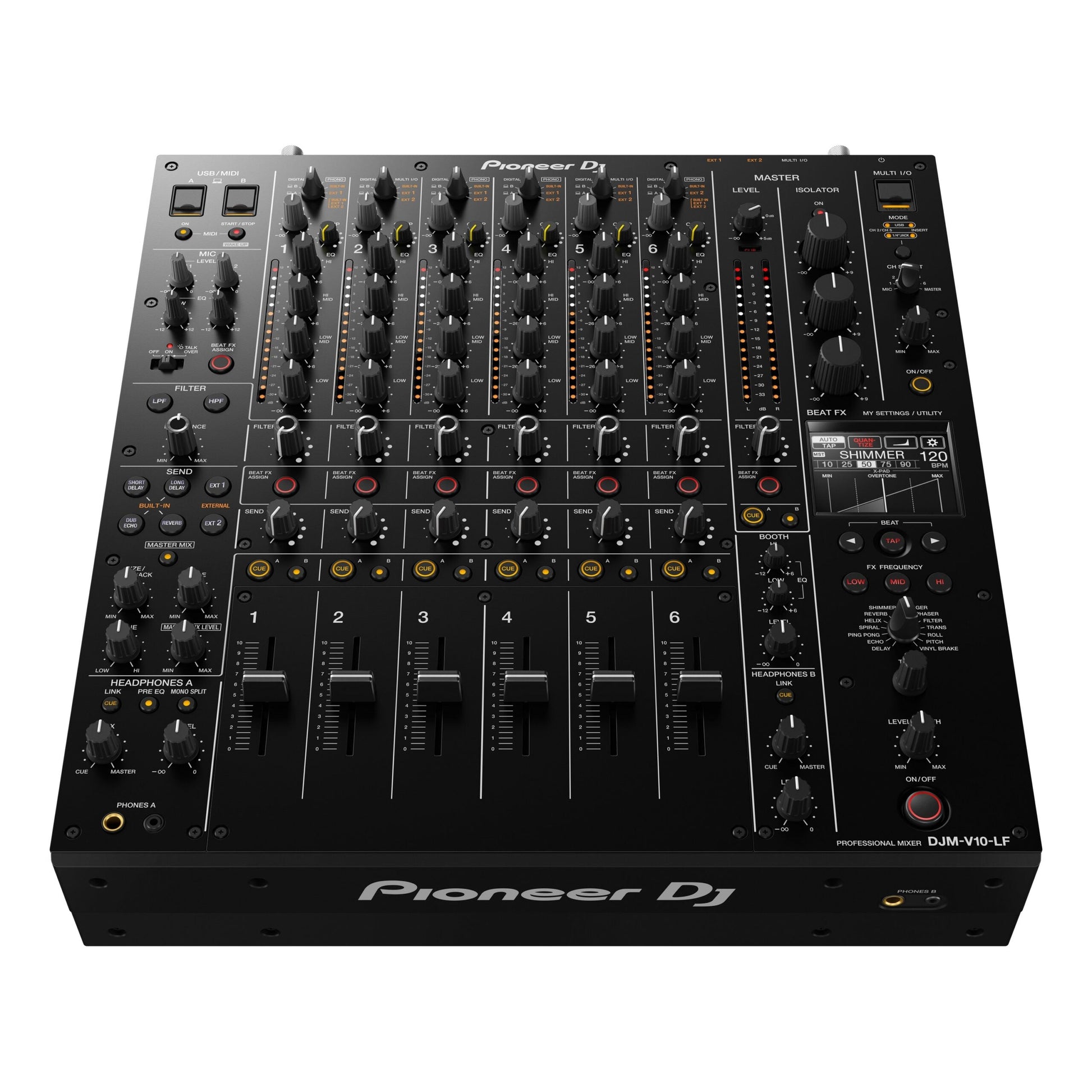  Pioneer DJ DJM-V10-LF 6-Channel Professional DJ Mixer With Long Faders(Pioneer Dj Djm V10 Lf Creative Style 6 Channel Mixer With Long Fader)