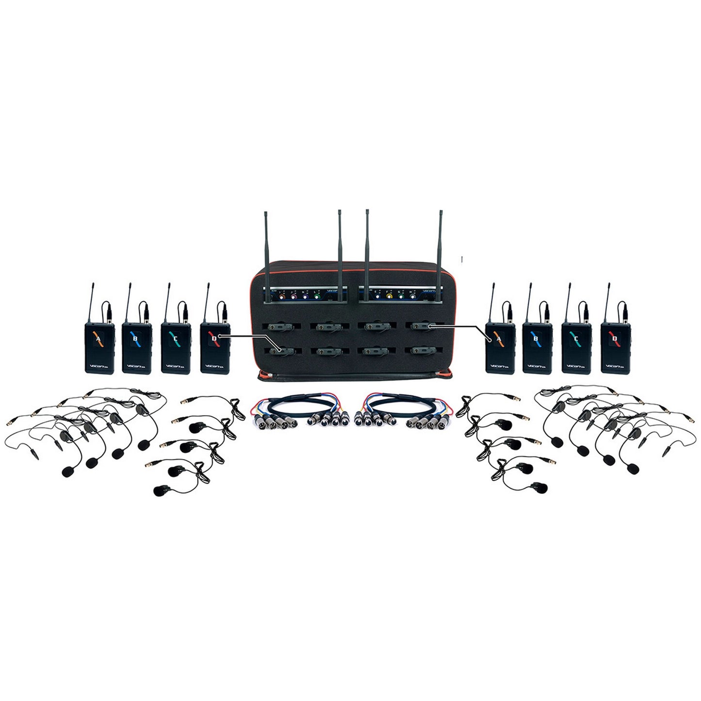 VocoPro MIB-QUAD-8B 8-Channel Wireless Headset/Lapel Microphone System(Vocopro Mib Quad 8b 8 Channel Wireless Headset Lapel Microphone System)