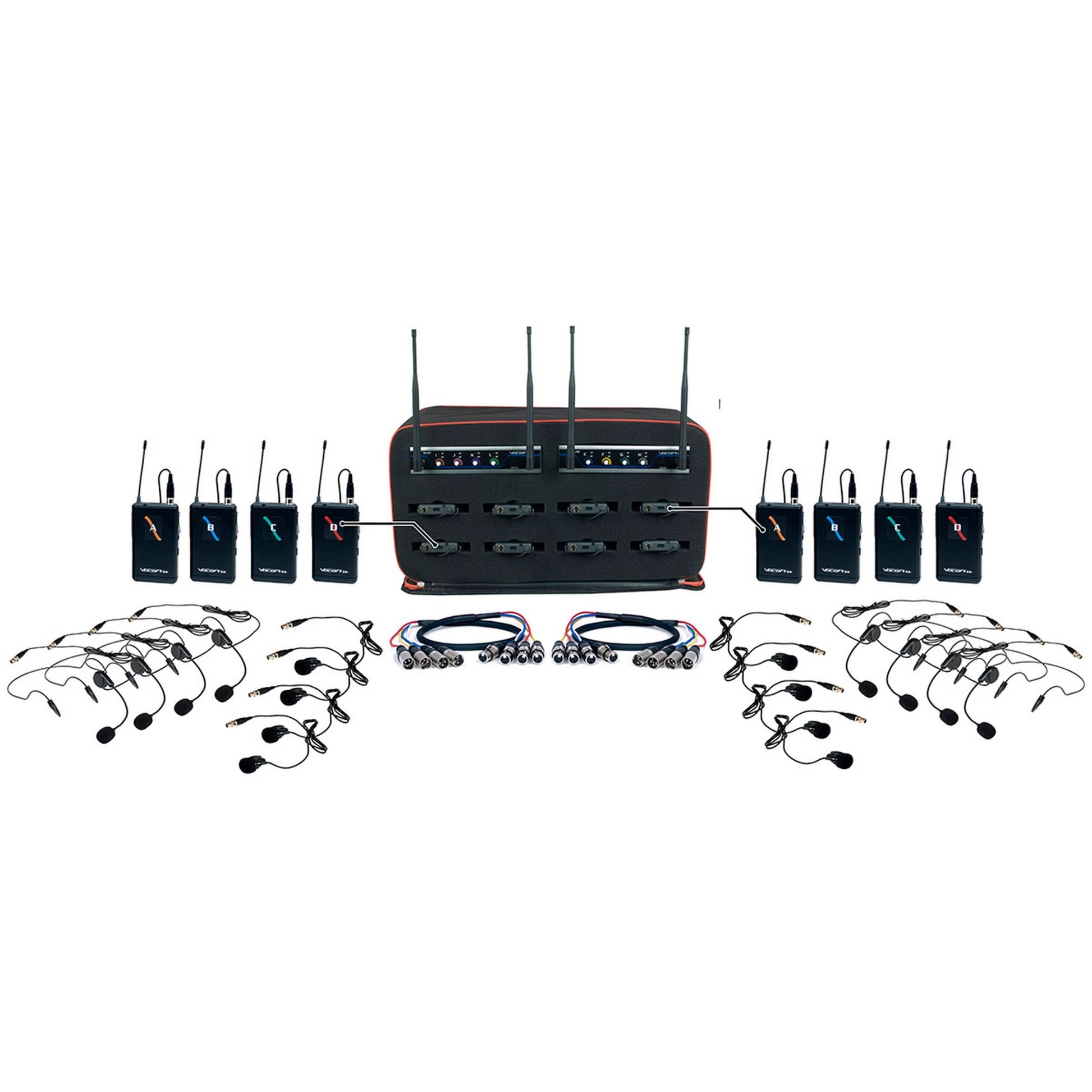  VocoPro MIB-QUAD-8B 8-Channel Wireless Headset/Lapel Microphone System(Vocopro Mib Quad 8b 8 Channel Wireless Headset Lapel Microphone System)
