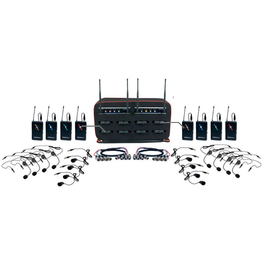  VocoPro MIB-QUAD-8B 8-Channel Wireless Headset/Lapel Microphone System(Vocopro Mib Quad 8b 8 Channel Wireless Headset Lapel Microphone System)