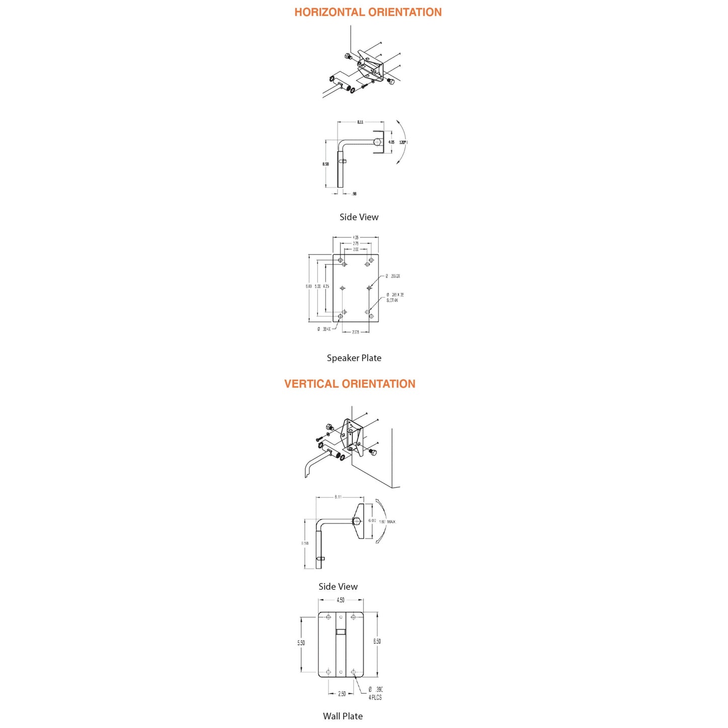  Adaptive Technologies MM-022-BT 60LB Indoor Speaker Wall Mount, Single Unit(Adaptive Technologies Mm 022 Bt 60lb Indoor Speaker Wall Mount Single Unit)