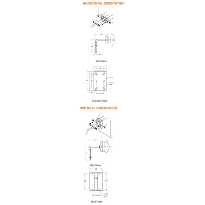  Adaptive Technologies MM-022-BT 60LB Indoor Speaker Wall Mount, Single Unit(Adaptive Technologies Mm 022 Bt 60lb Indoor Speaker Wall Mount Single Unit)