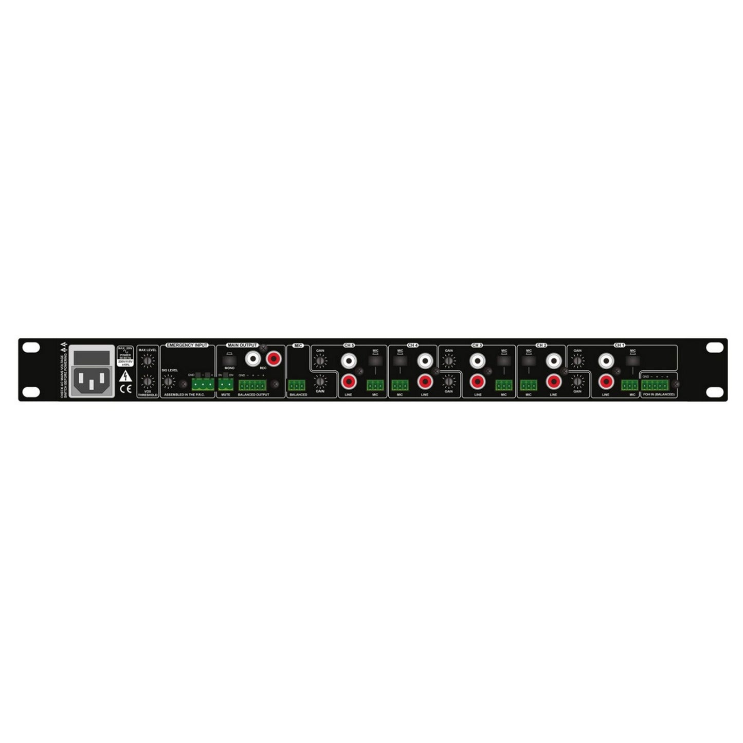  Cloud Electronics MX155 1U 7-Channel Mic/Line Mixer(Cloud Electronics Mx155 1u 7 Channel Mic Line Mixer)