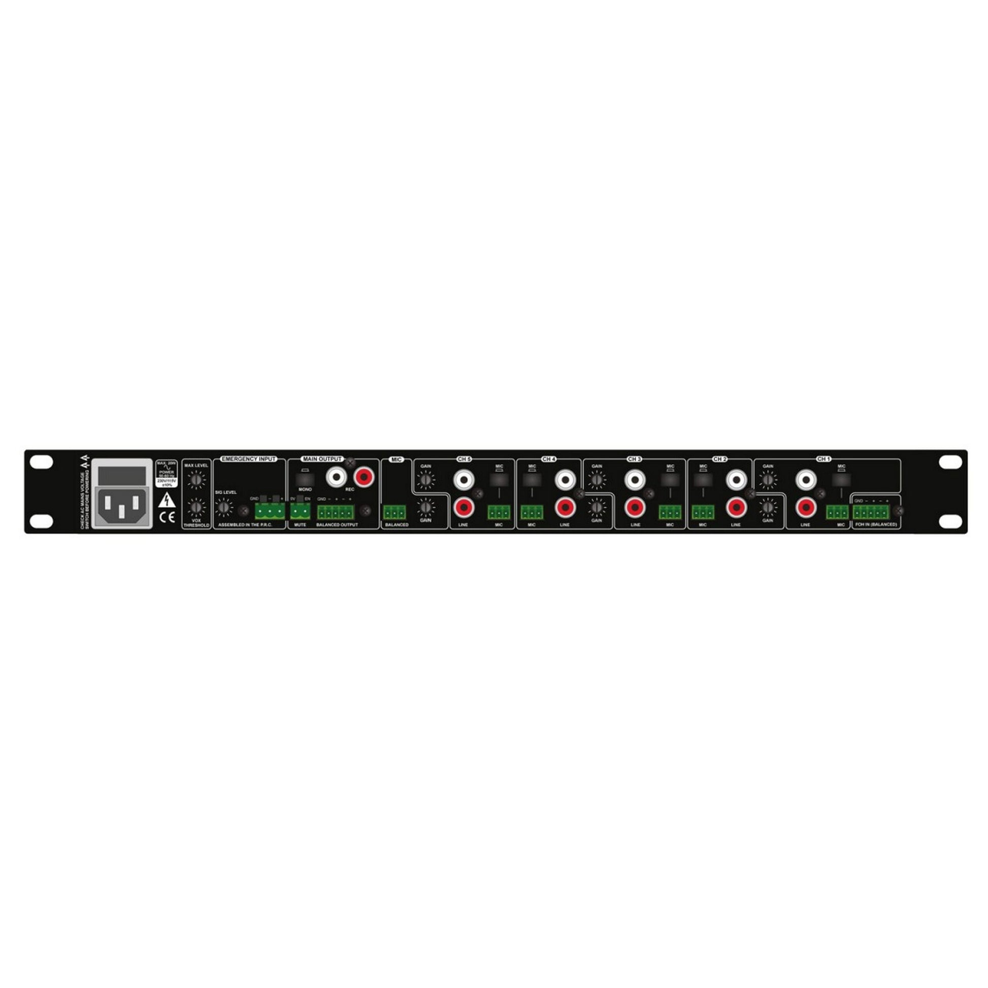  Cloud Electronics MX155 1U 7-Channel Mic/Line Mixer(Cloud Electronics Mx155 1u 7 Channel Mic Line Mixer)