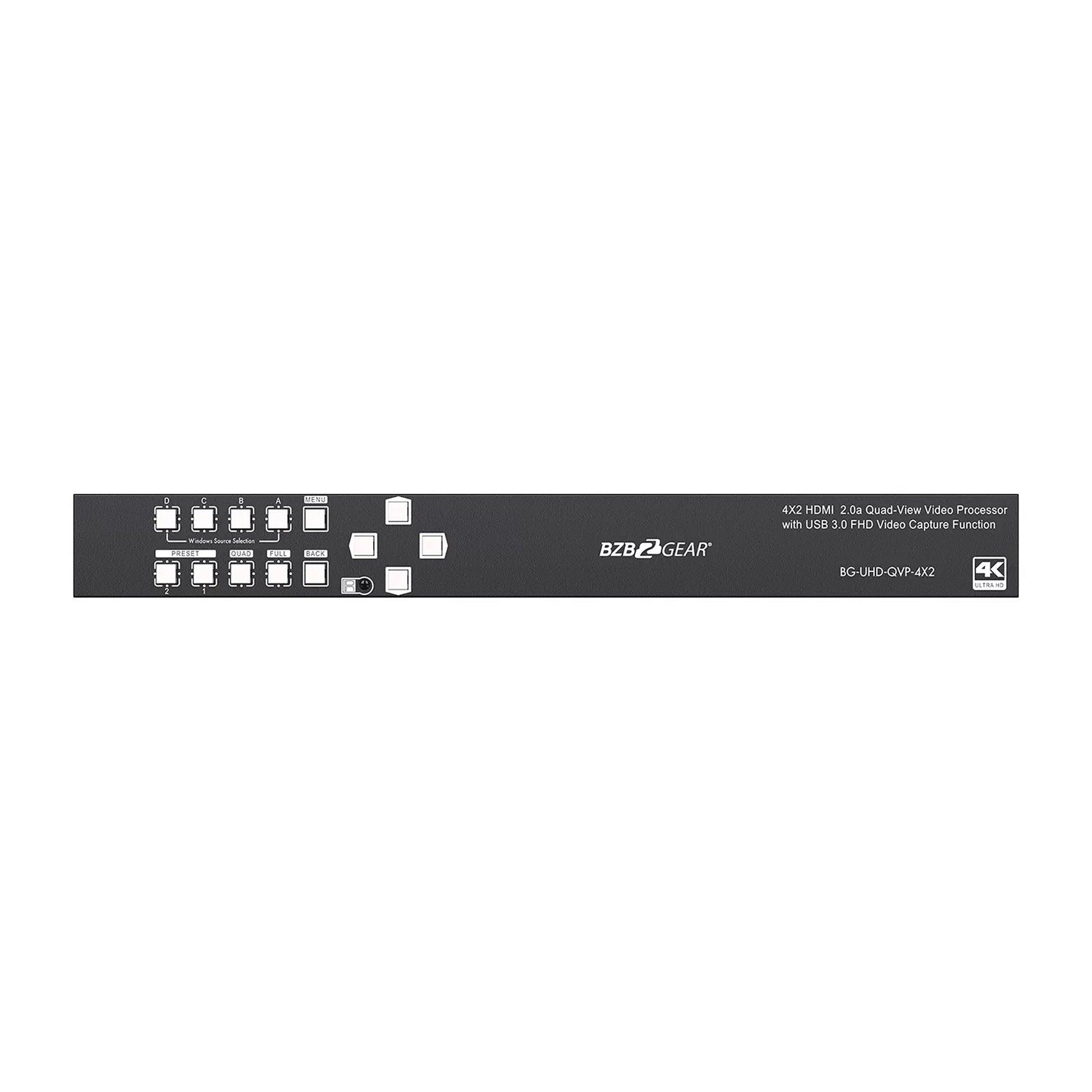  BZBGEAR BG-UHD-QVP-4X2 4K/UHD 4X2 Seamless Multiviewer/Presentation Switcher/Scaler(Bzbgear Bg Uhd Qvp 4x2 4k Uhd 4x2 Seamless Multiviewer Presentation Switcher Scaler)