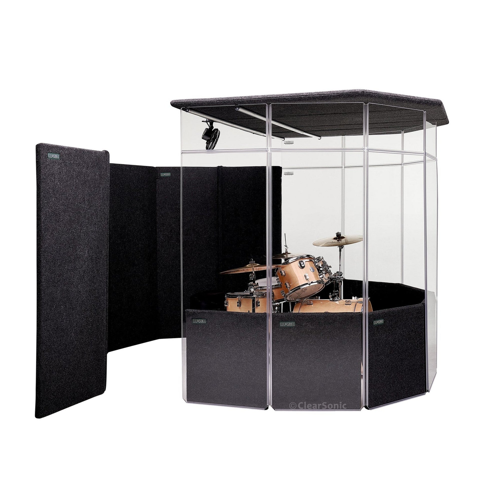  ClearSonic IPA IsoPac A Portable Drum Isolation Booth, 60-70% Volume Reduction(Clearsonic Ipa Isopac A Portable Drum Isolation Booth 60 70 Volume Reduction)