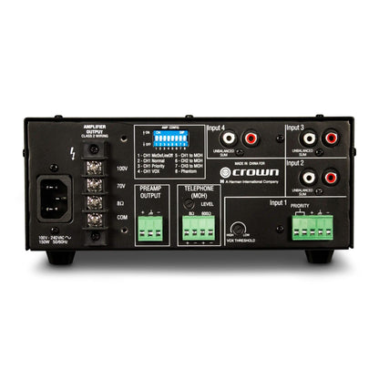  Crown 160MA 4 Input 60 Watt Mixer Amplifier(Crown 160ma 4 Input 60 Watt Commercial Audio Vox Muting Dual Stereo Rca Phoenix Inputs Powered Mixer Amp)