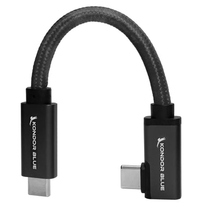  Kondor Blue 6-Inch USB-C Right Angle To Straight Cable For 8K Video Transfer(Kondor Blue 6 Inch Usb C Right Angle To Straight Cable For 8k Video Transfer)