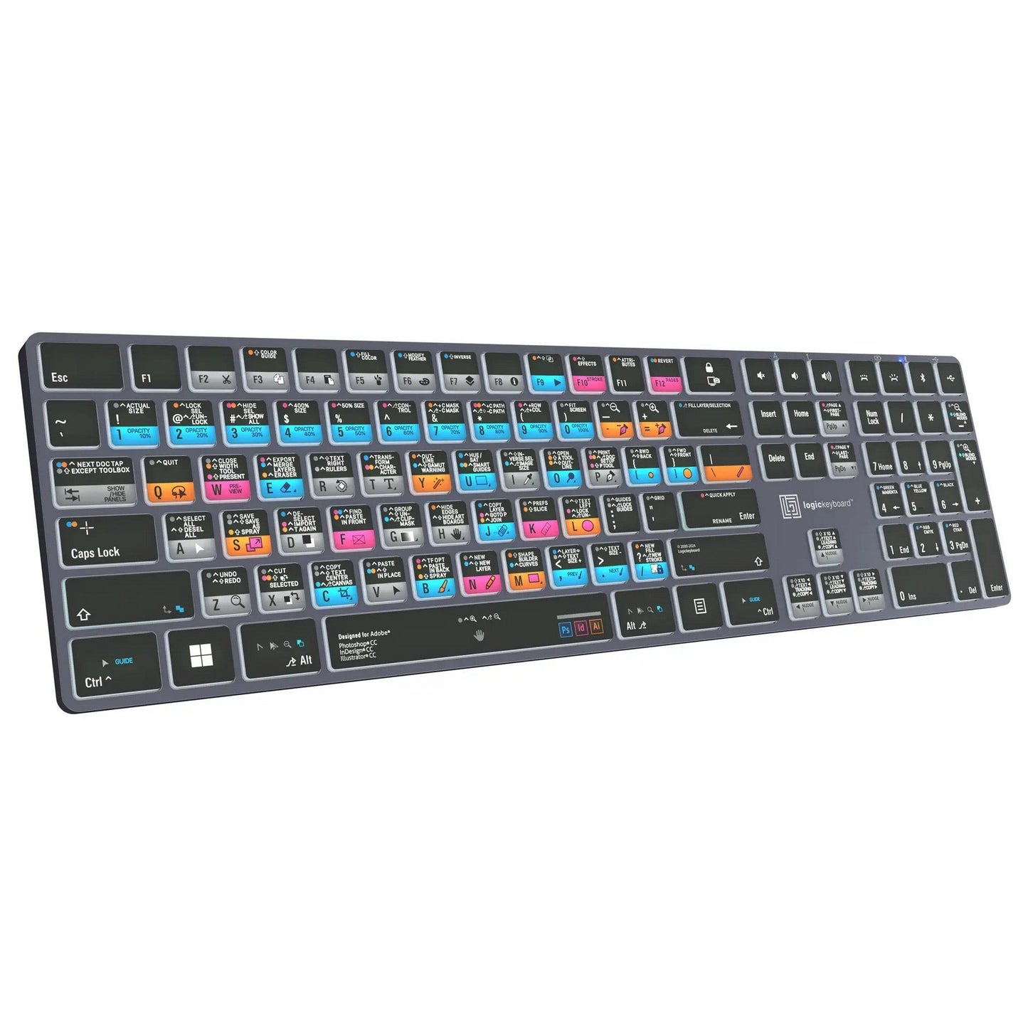  Logickeyboard TITAN Wireless Backlit Keyboard For Adobe Graphic Designer, US Windows(Logickeyboard Titan Wireless Backlit Keyboard For Adobe Graphic Designer Us Windows)